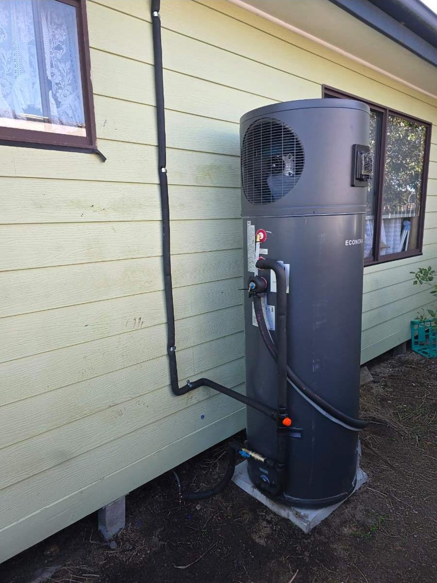 New heat pump hot water system after HP Energy upgrade