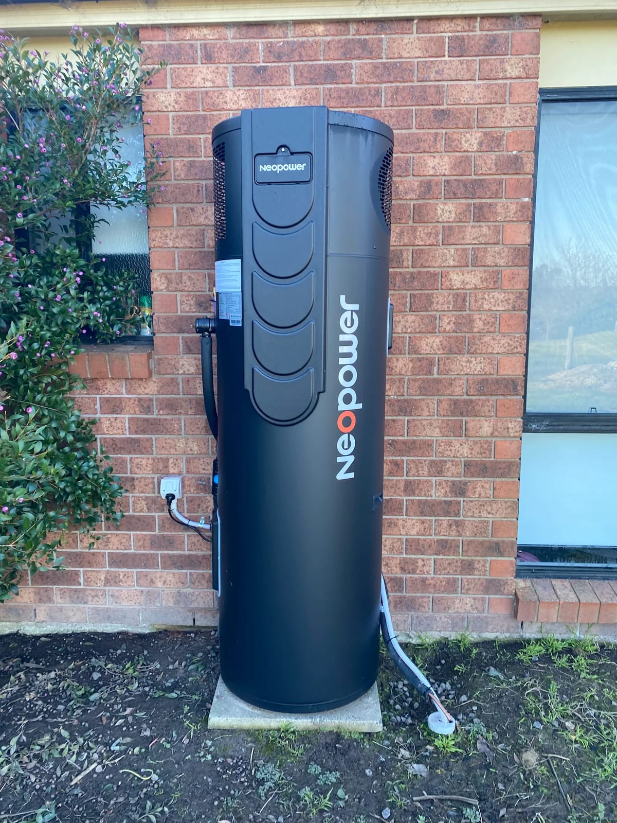 Newly installed heat pump hot water system by HP Energy
